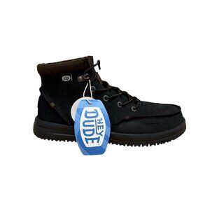 HEY DUDE BRADLEY BOOT LEATHER BLACK MENS SIZE 9 WATER REPELLENT 40189-001 NEW